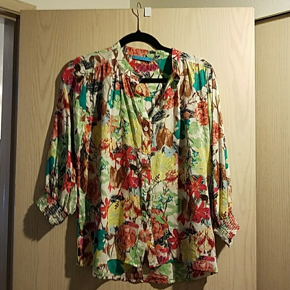 Alice & Olivia floral button down